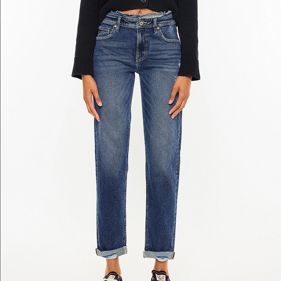 Kancan High Rise Distressed Boyfriend Jeans main image 0